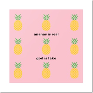 Ananas Is Real God Is Fake Posters and Art